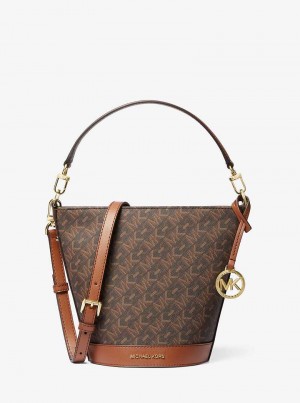 Michael Kors Townsend Small Empire Signature Logo Brązowe | SN-MK27152