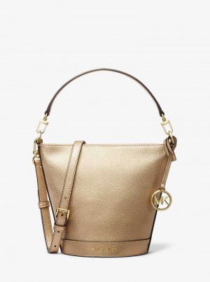 Michael Kors Townsend Small Metallic Leather Złote | SN-MK26826