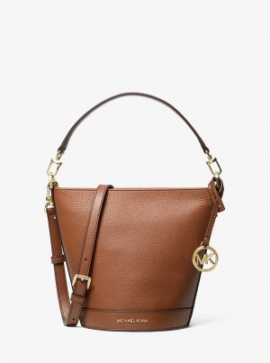 Michael Kors Townsend Small Pebbled Leather Brązowe | SN-MK26828