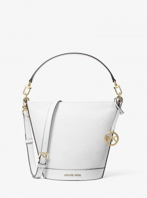 Michael Kors Townsend Small Pebbled Leather Białe | SN-MK26830