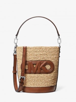 Michael Kors Townsend Small Straw Beżowe | SN-MK26812