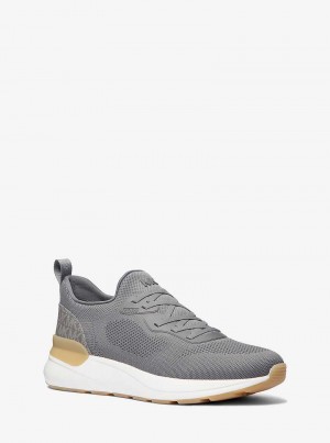 Michael Kors Trevor Stretch Knit Slip-On Szare | SN-MK28253