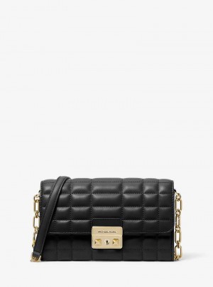 Michael Kors Tribeca Large Leather Convertible Czarne | SN-MK27130