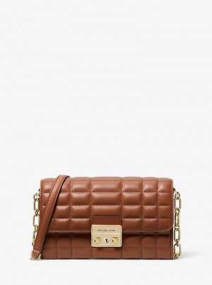 Michael Kors Tribeca Large Leather Convertible Brązowe | SN-MK27131