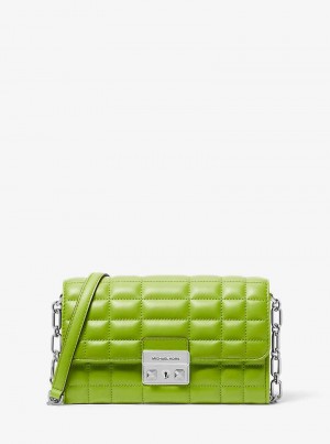 Michael Kors Tribeca Large Leather Convertible Zielone | SN-MK27134