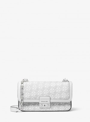 Michael Kors Tribeca Small Empire Signature Logo Białe | SN-MK27093
