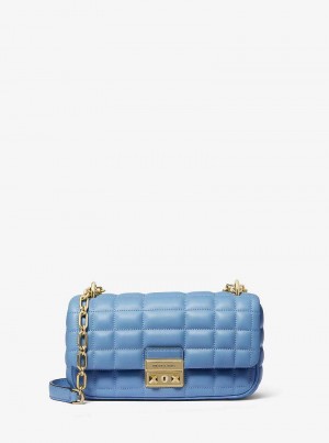Michael Kors Tribeca Small Quilted Leather Niebieskie | SN-MK26941