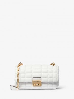Michael Kors Tribeca Small Quilted Leather Białe | SN-MK26942