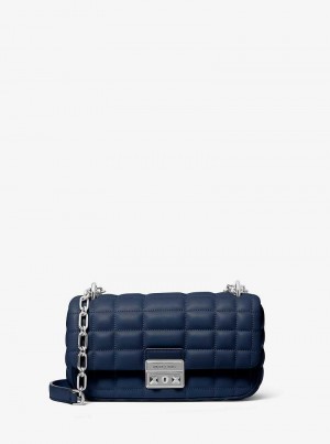 Michael Kors Tribeca Small Quilted Leather Granatowe | SN-MK26946