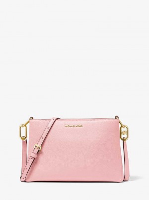 Michael Kors Trisha Medium Pebbled Leather Różowe | SN-MK27261