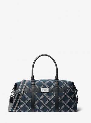 Michael Kors Varick Empire Logo Jacquard Granatowe | SN-MK28159