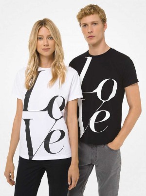 Michael Kors Watch Hunger Stop LOVE T-Shirt Białe | SN-MK26534