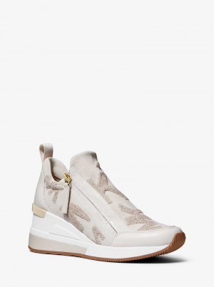 Michael Kors Willis Logo Stretch Knit Złote | SN-MK27452