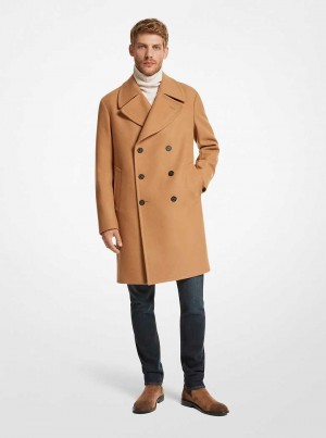Michael Kors Wool Blend Double-Breasted Ciemny Brązowe | SN-MK28066