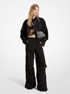 Michael Kors Woven Wide-Leg Czarne | SN-MK26565