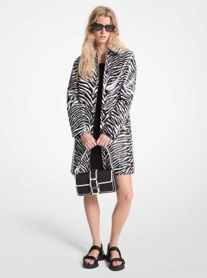 Michael Kors Zebra Print Cotton Twill Czarne Białe | SN-MK26575