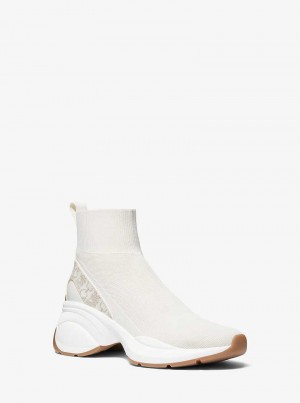 Michael Kors Zuma Stretch Knit and Empire Signature Logo Sock Głęboka Żółte | SN-MK27443