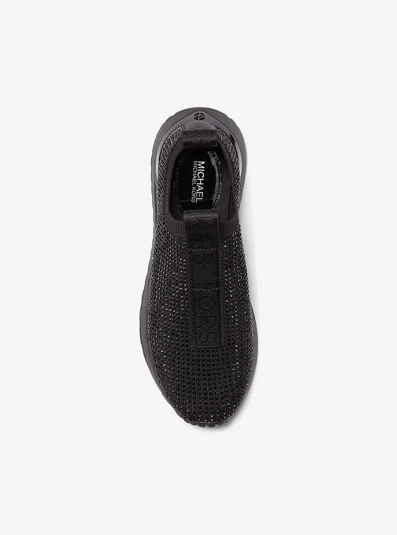 Michael Kors Bodie Embellished Stretch Knit Slip-On Czarne Czarne | SN-MK27469