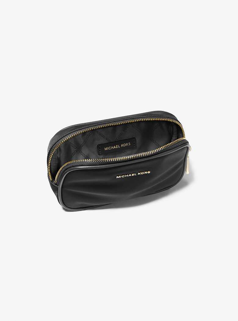 Michael Kors Cara Small Nylon Belt Bag Czarne | SN-MK27212