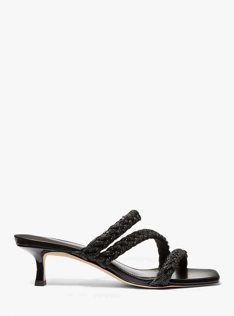 Michael Kors Celia Embellished Kitten Czarne | SN-MK27489