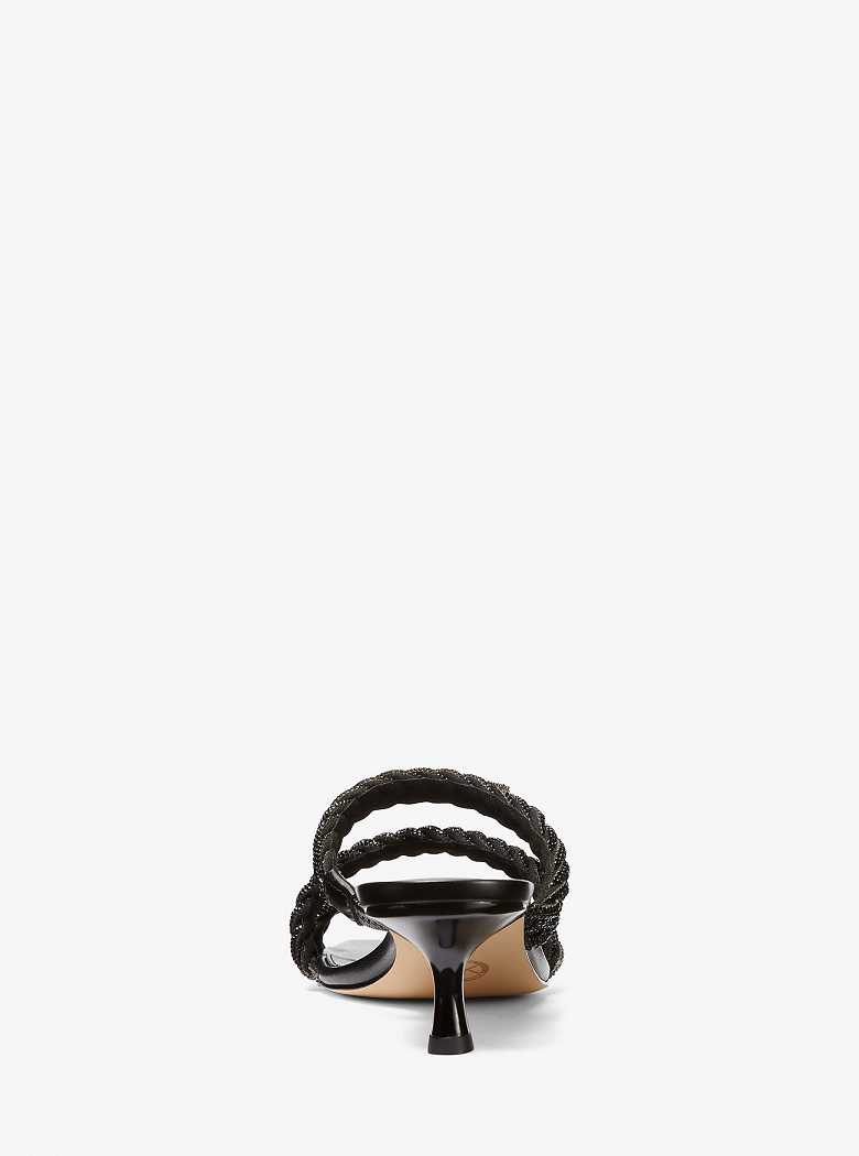 Michael Kors Celia Embellished Kitten Czarne | SN-MK27489