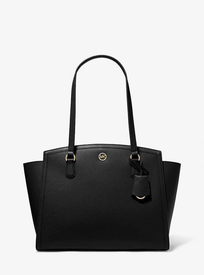 Michael Kors Chantal Large Pebbled Leather Czarne | SN-MK26854