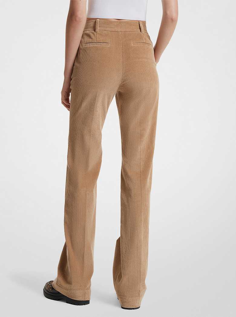 Michael Kors Corduroy Boot-Cut Ciemny Brązowe | SN-MK26554