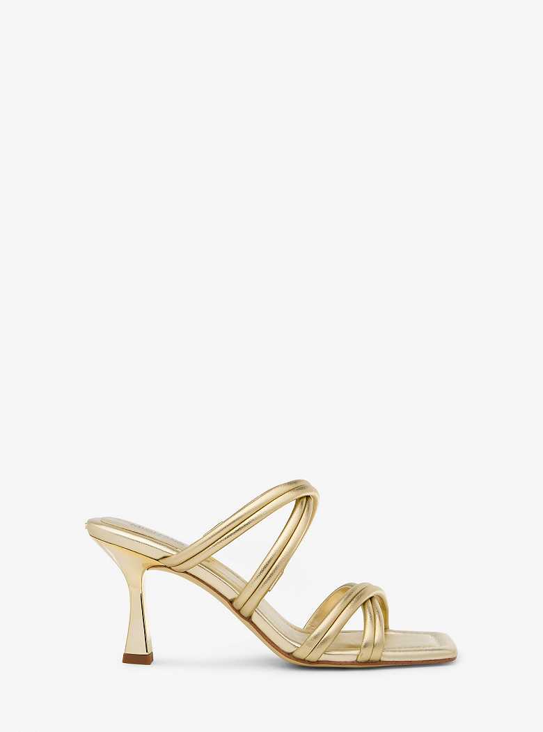 Michael Kors Corrine Metallic Leather Złote | SN-MK27551