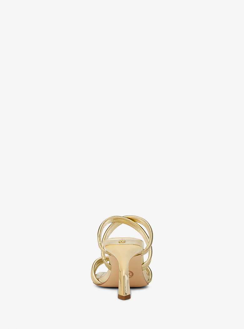 Michael Kors Corrine Metallic Leather Złote | SN-MK27551