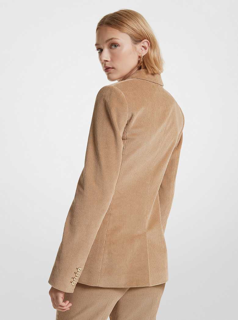 Michael Kors Cotton Corduroy Ciemny Brązowe | SN-MK26618