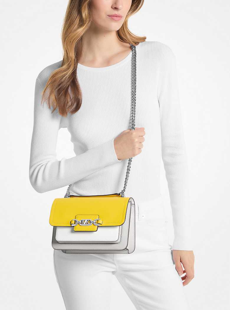 Michael Kors Heather Large Color-Block Leather Żółte | SN-MK27084