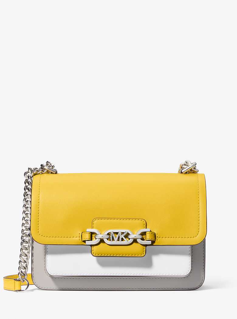 Michael Kors Heather Large Color-Block Leather Żółte | SN-MK27084