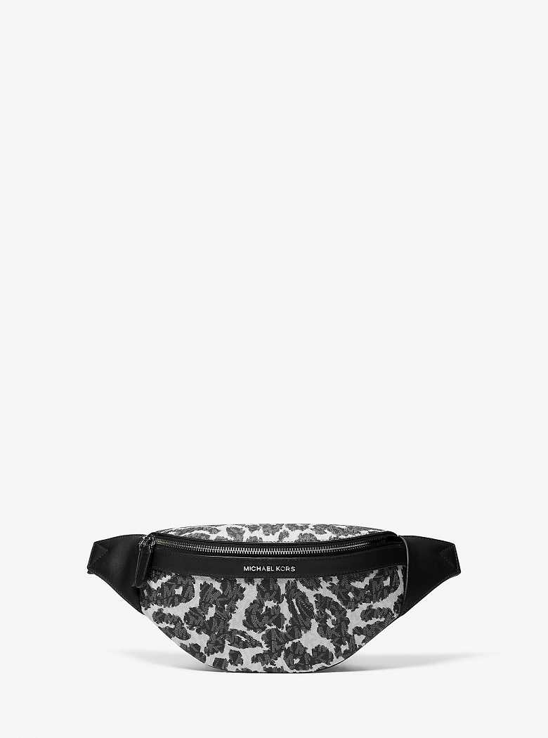Michael Kors Hudson Leopard Logo Czarne Szare | SN-MK28119