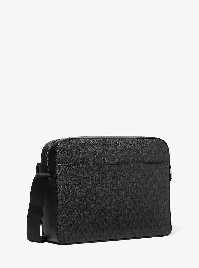 Michael Kors Hudson Signature Logo and Leather Czarne | SN-MK28138