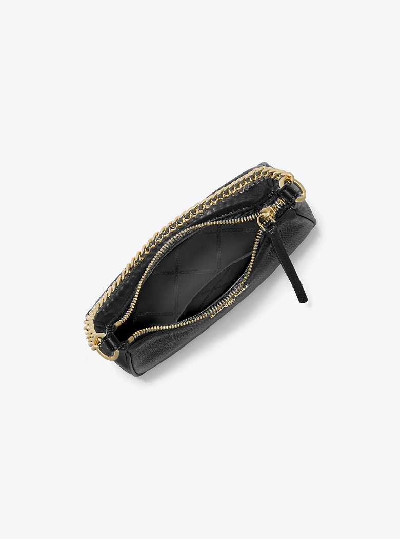 Michael Kors Jet Set Charm Small Pebbled Leather Czarne | SN-MK26983