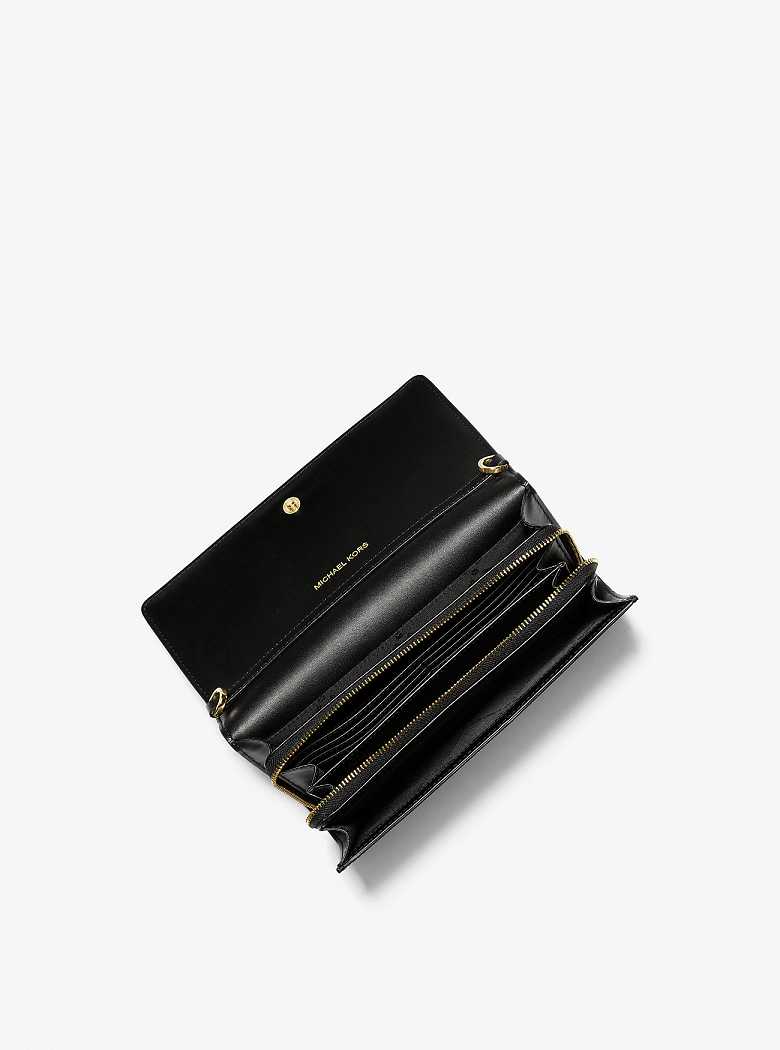 Michael Kors Jet Set Large Leather Czarne | SN-MK27107