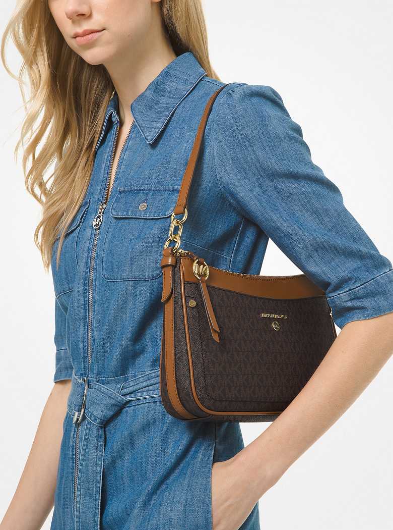 Michael Kors Jet Set Medium Logo Brązowe | SN-MK27024