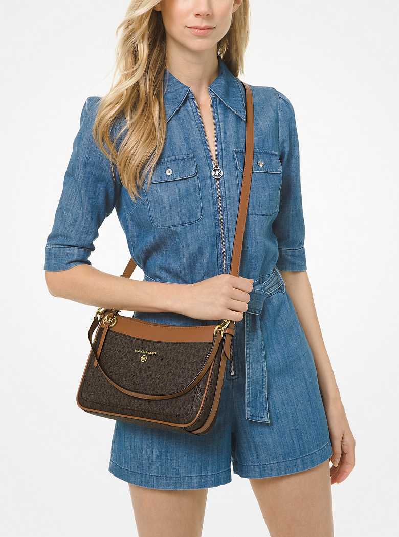 Michael Kors Jet Set Medium Logo Brązowe | SN-MK27024