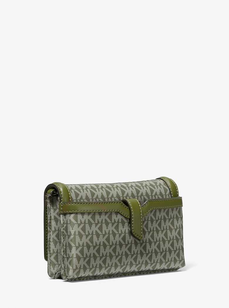 Michael Kors Jet Set Small Logo Print Woven Oliwkowe | SN-MK27207