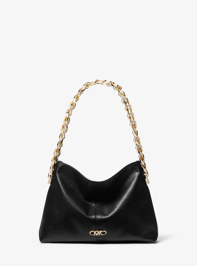 Michael Kors Jordyn Small Leather Czarne | SN-MK27046