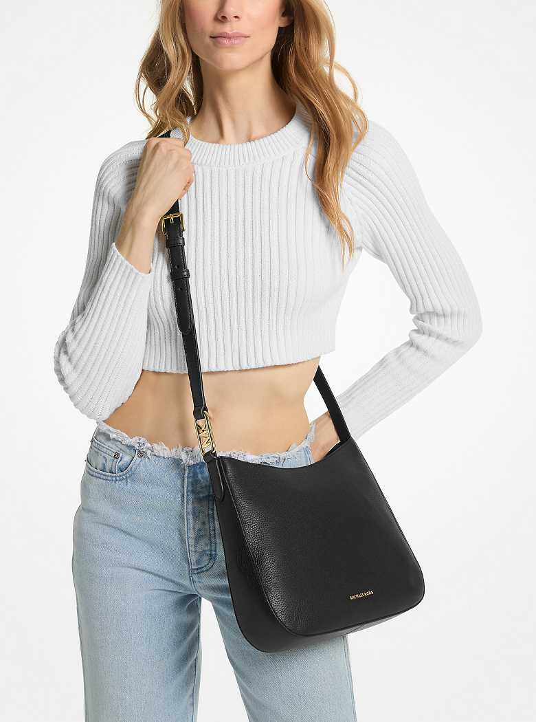Michael Kors Kensington Large Pebbled Leather Czarne | SN-MK27192