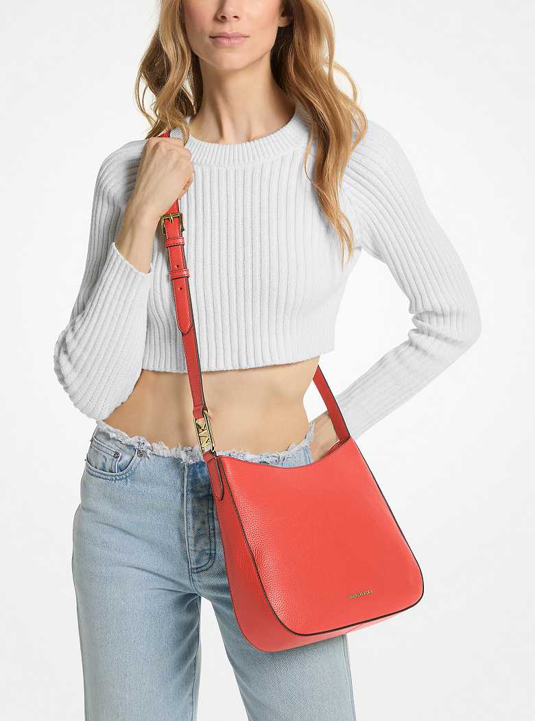 Michael Kors Kensington Large Pebbled Leather Koralowe | SN-MK27194
