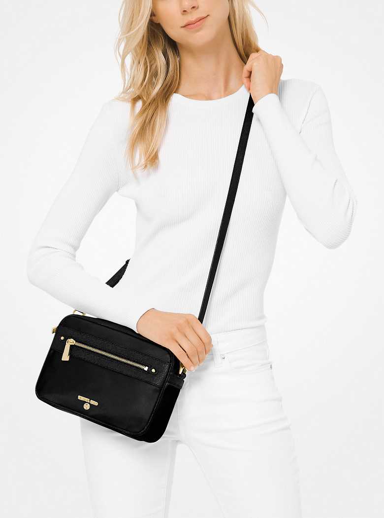 Michael Kors Large Nylon Gabardine Czarne | SN-MK27188