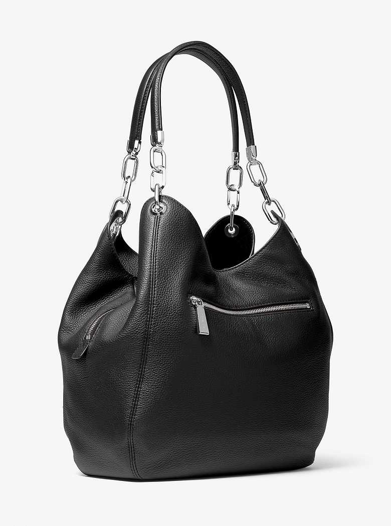 Michael Kors Lillie Large Pebbled Leather Czarne | SN-MK26901