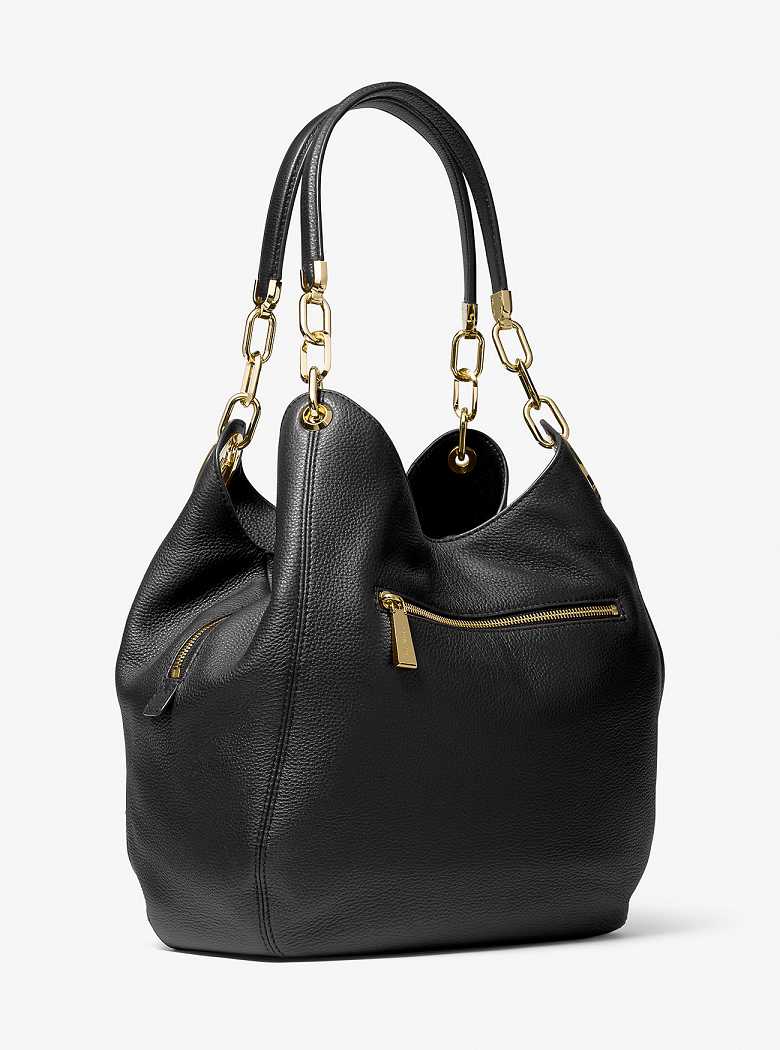 Michael Kors Lillie Large Pebbled Leather Czarne | SN-MK27095