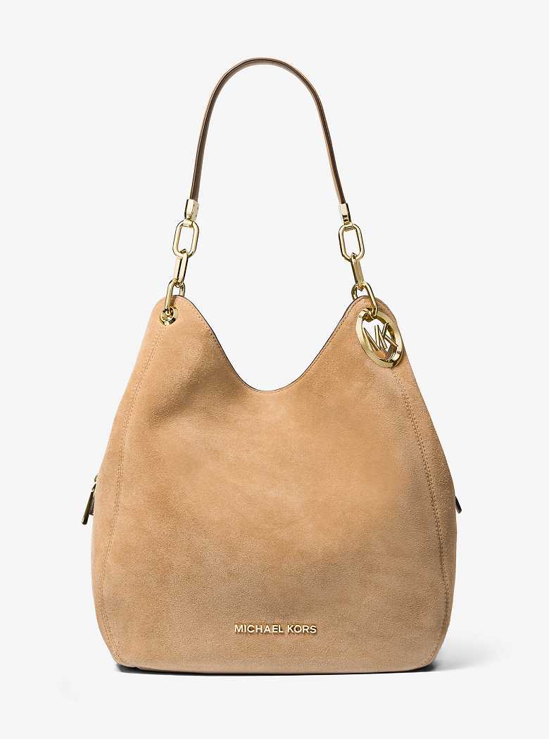 Michael Kors Lillie Large Suede Brązowe | SN-MK27085