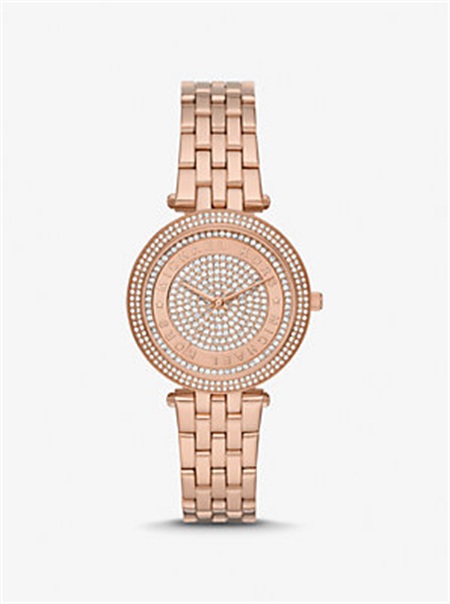 Michael Kors Mini Darci Pavé Rose Gold-Tone Watch Różowe Złote | SN-MK28356