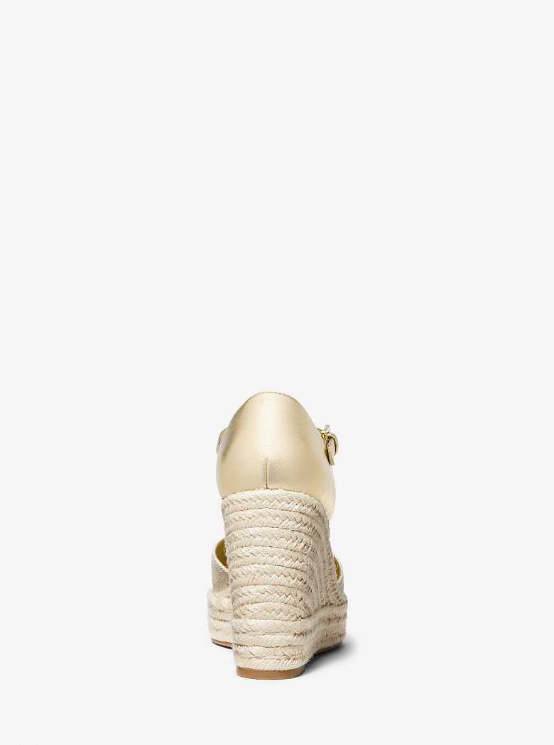 Michael Kors Nori Metallic Leather and Linen Złote | SN-MK27613