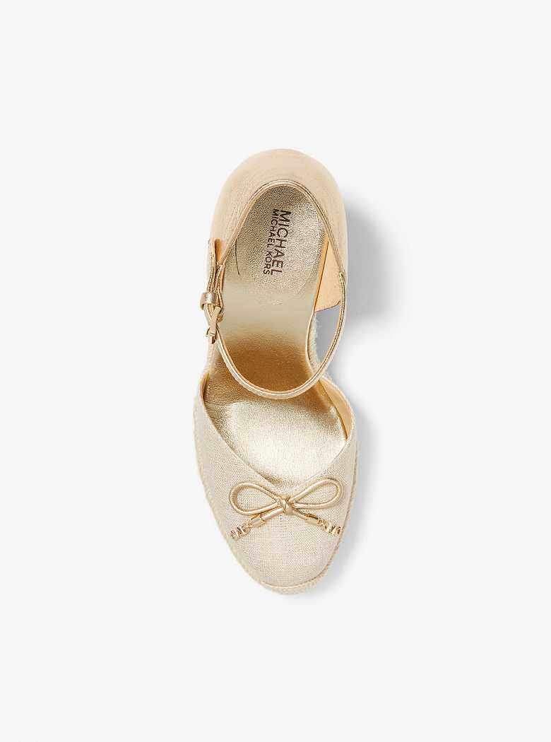 Michael Kors Nori Metallic Leather and Linen Złote | SN-MK27613