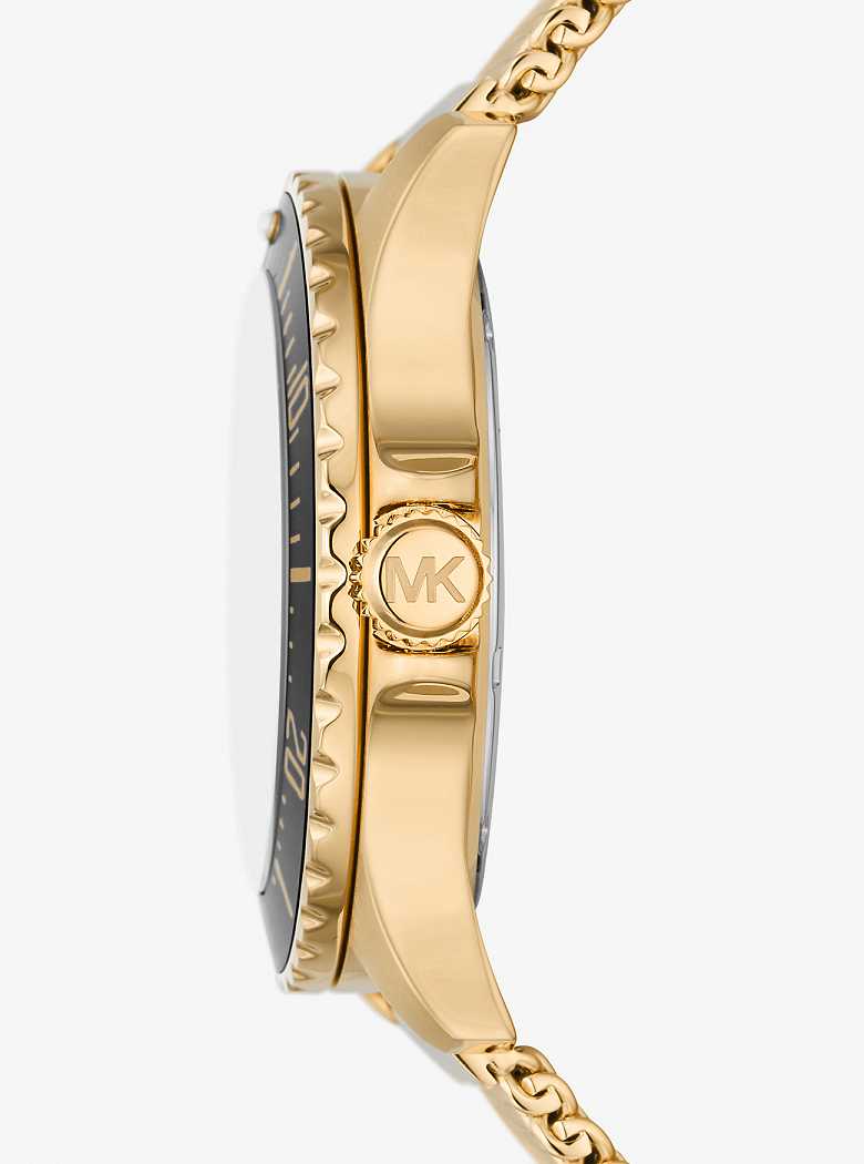 Michael Kors Oversized Slim Everest Gold-Tone Mesh Złote | SN-MK28264
